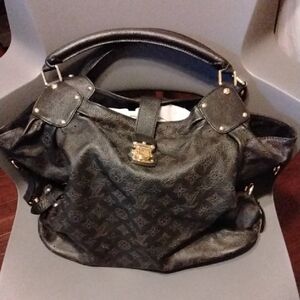 Louis Vuitton Black and Brown Shoulder Bag with Monogram Design
